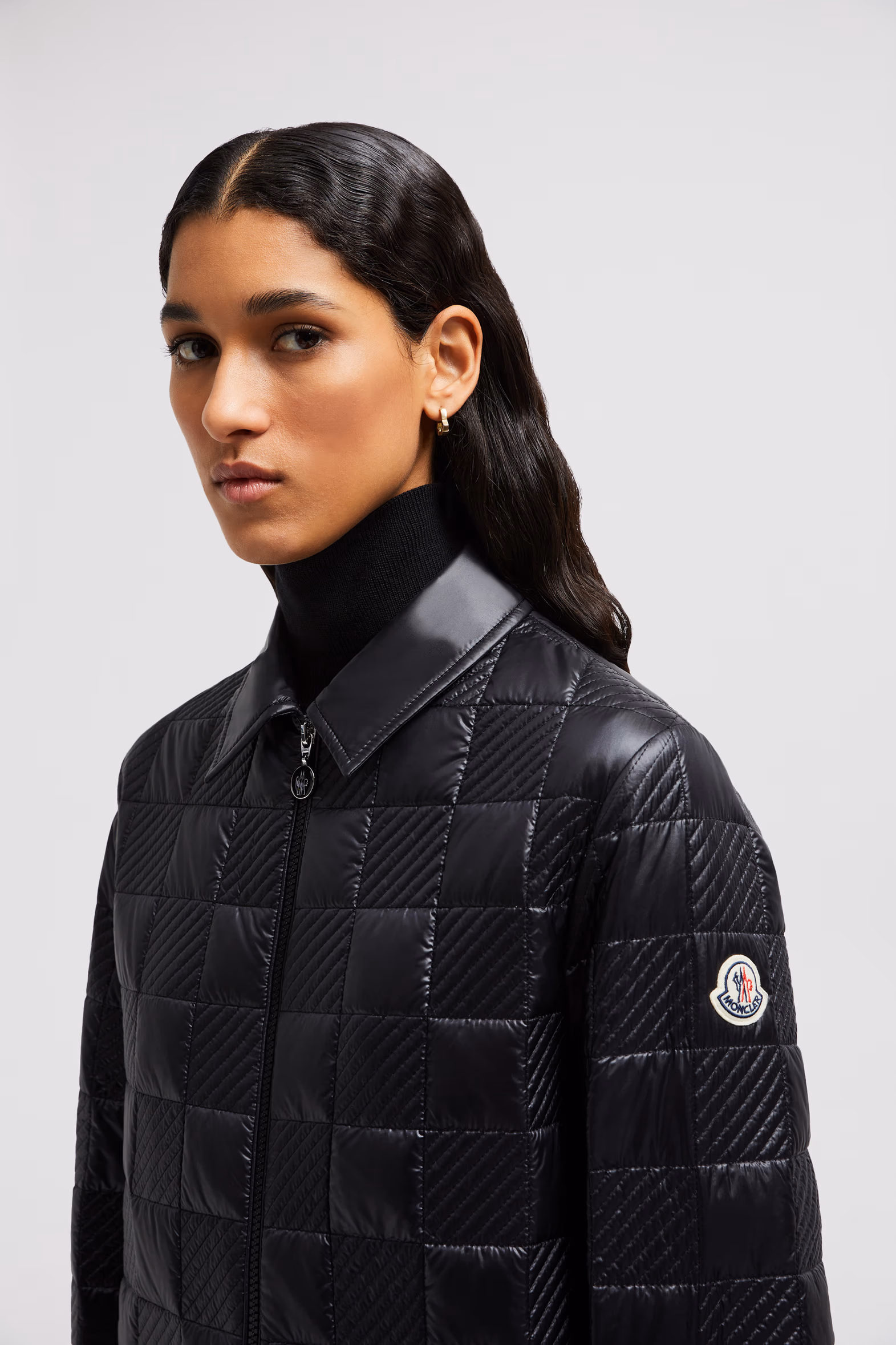 Veste-chemise zippée matelassée Femmes Noir Moncler 4